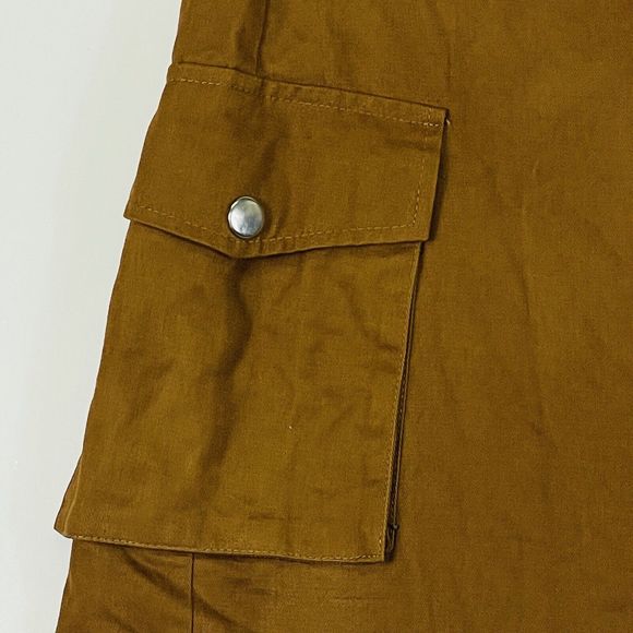 Nasty Gal Use It Or Lose It Tobacco Brown Twill Wrap Mini Skirt Womens 10 NEW - Picture 3 of 7